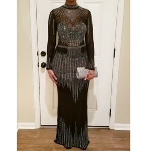 Rhinestone Beaded Formal Prom Event Dress